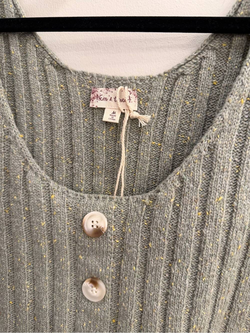 Hem & Thread Ribbed Sage Green Knit Top - Picture 4 of 6